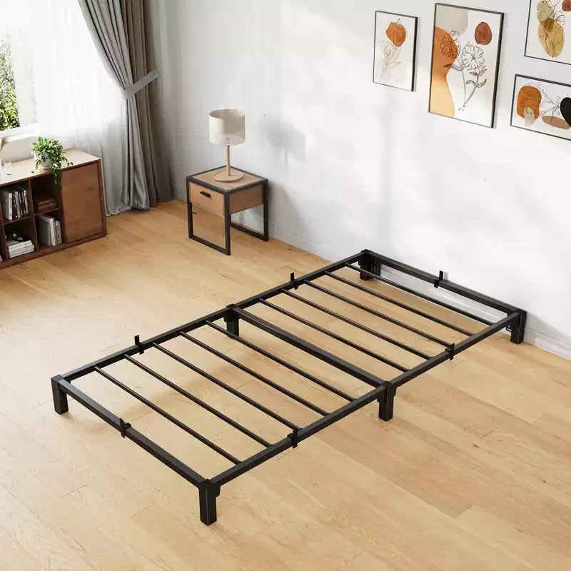 Cadre de lit CuisinSmart, cadre de lit plateforme en métal avec support et pieds à lattes en fer durables, aucun sommier tapissier requis, supporte jusqu'à 363 kg