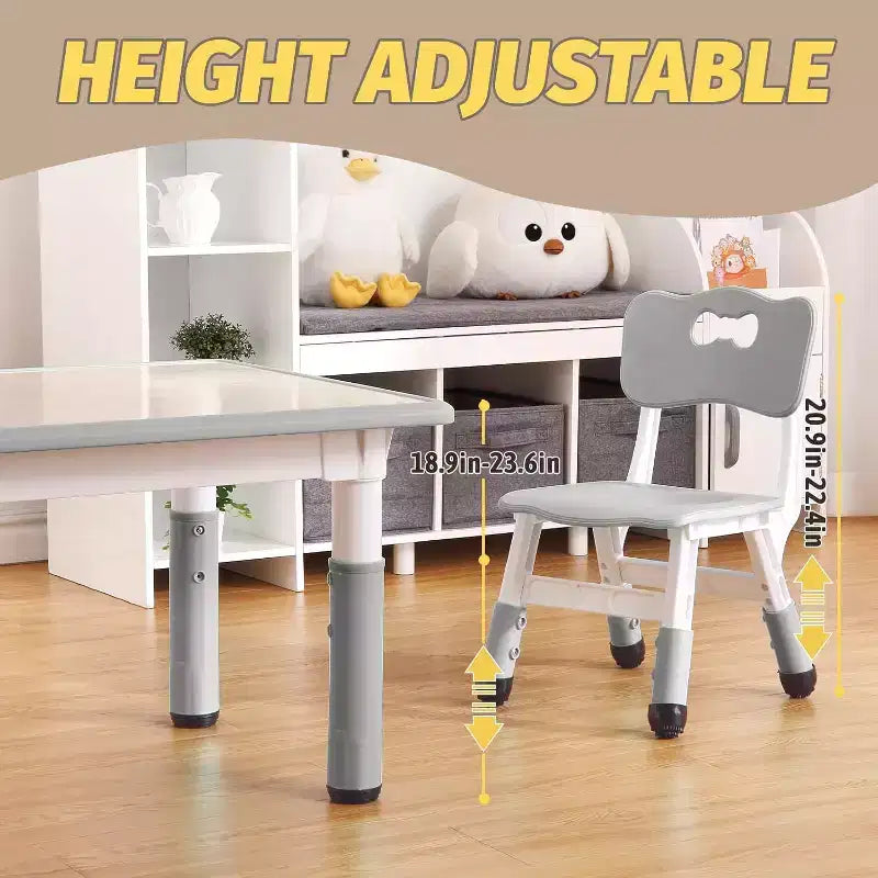 Ensemble table et chaises pour enfants, table réglable en hauteur avec 6 chaises, bureau d'art effaçable pour la maternelle, la crèche, la maison