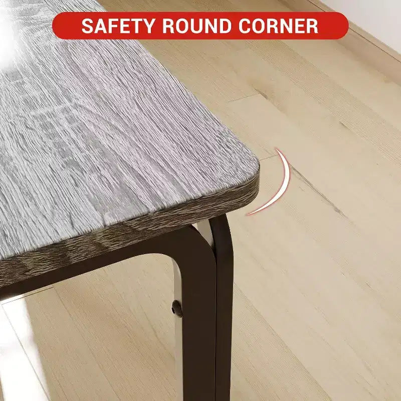 Ensemble de salle à manger carré 5 pièces avec 4 chaises - Cadre en métal peu encombrant et plateau de table en MDF - Parfait pour les petits espaces - Facile à assembler