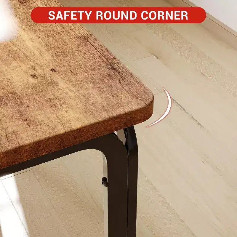 Ensemble de salle à manger carré 5 pièces avec 4 chaises - Cadre en métal peu encombrant et plateau de table en MDF - Parfait pour les petits espaces - Facile à assembler