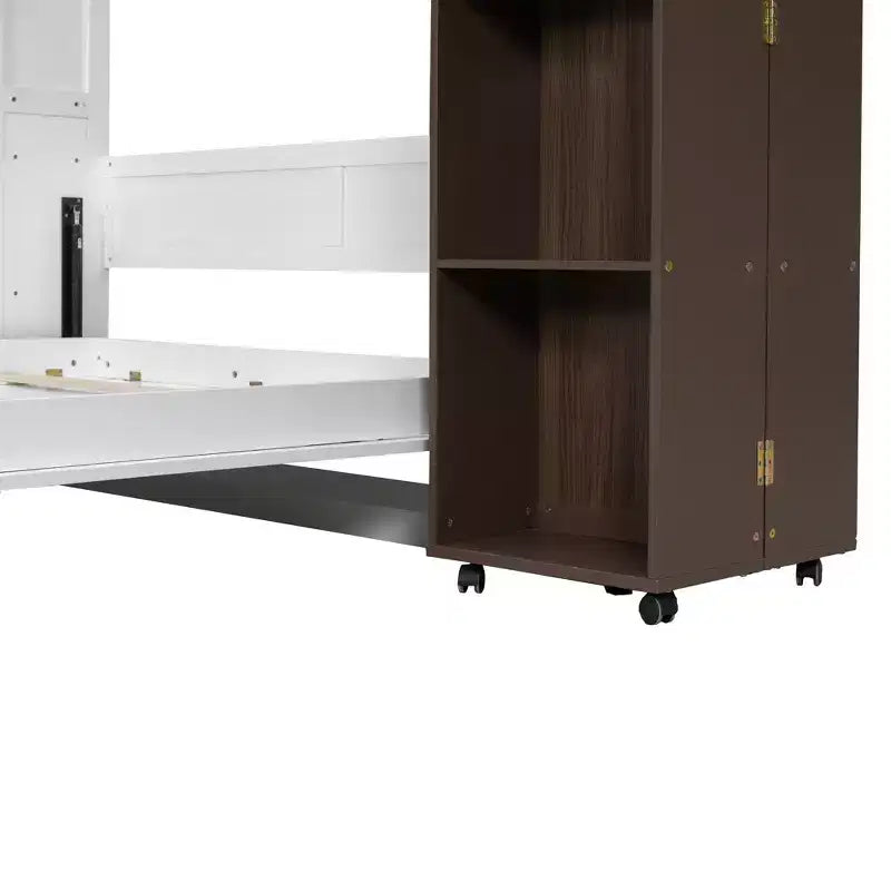 Lit escamotable Whisen Queen, grand rangement avec armoires push-pull et design élégant