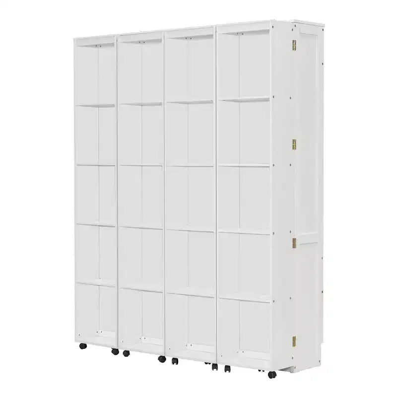 Lit escamotable Whisen Queen, grand rangement avec armoires push-pull et design élégant