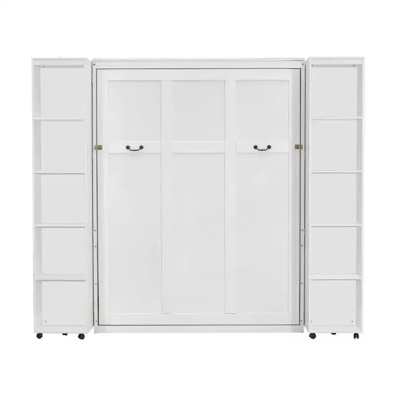 Lit escamotable Whisen Queen, grand rangement avec armoires push-pull et design élégant