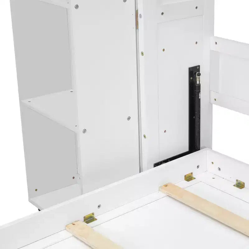 Lit escamotable Whisen Queen, grand rangement avec armoires push-pull et design élégant