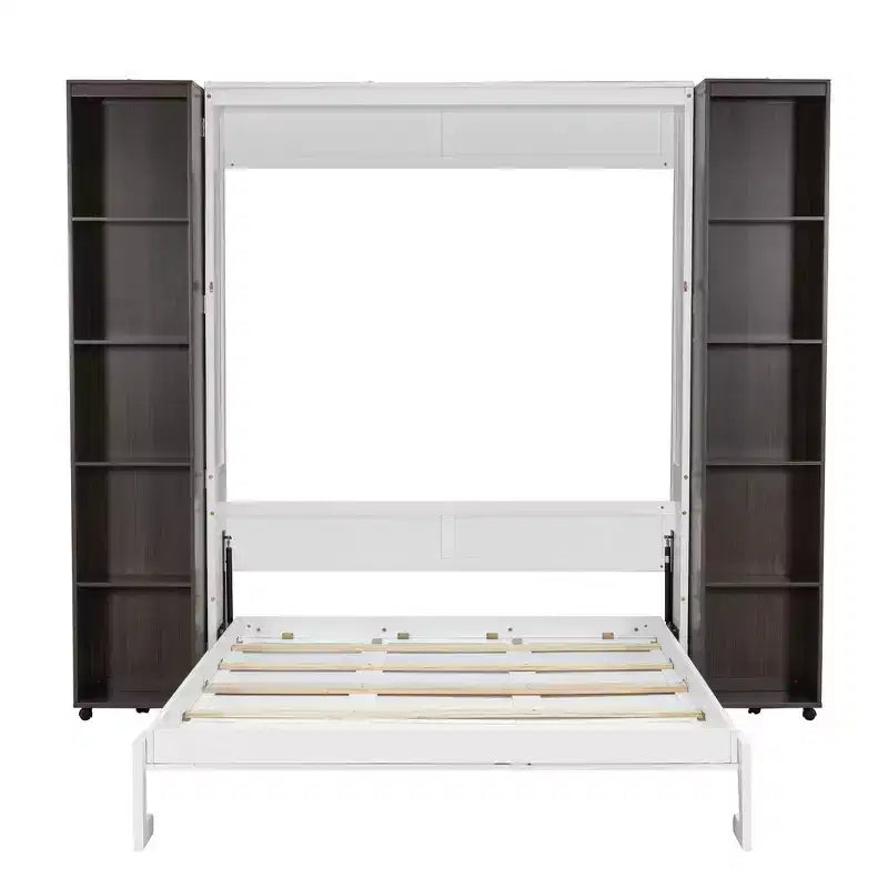 Lit escamotable Whisen Queen, grand rangement avec armoires push-pull et design élégant