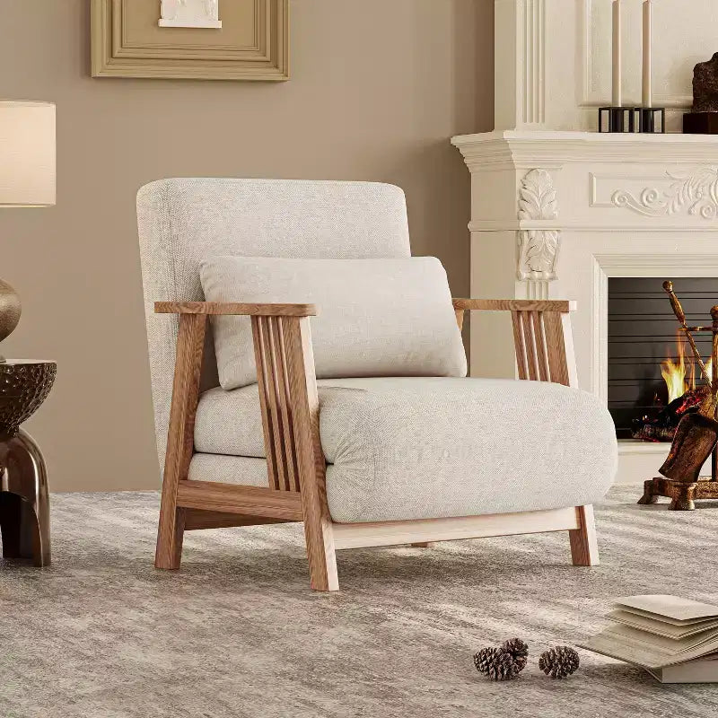 ATJafurn Accent Chairs for Living Room, Modern Sofa Chair with Pillow and Wood Frame, Comfy 3 in 1 Folding Sofa Bed for Bedroom Home Office