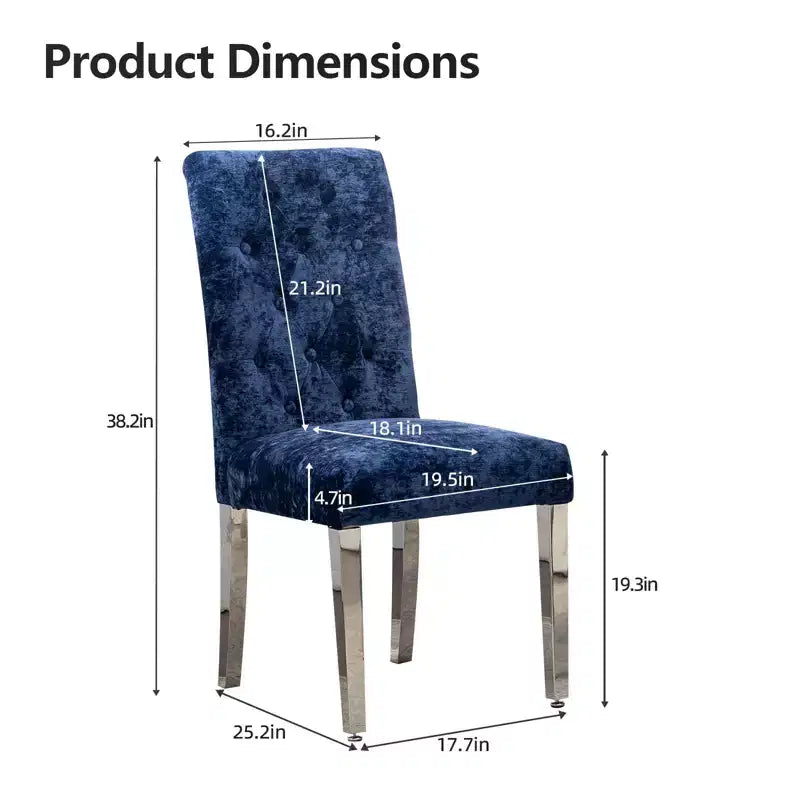 CLIHOME Lot de 2 chaises de salle à manger modernes avec revêtement en velours moelleux, pieds robustes en acier inoxydable et ressorts en S – Support ergonomique