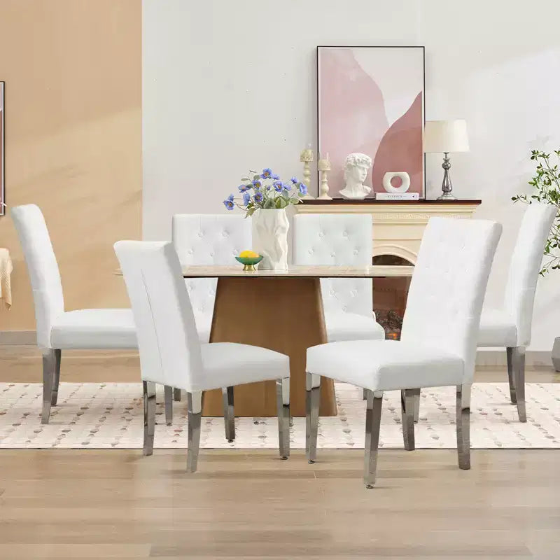 CLIHOME Lot de 2 chaises de salle à manger modernes avec revêtement en velours moelleux, pieds robustes en acier inoxydable et ressorts en S – Support ergonomique