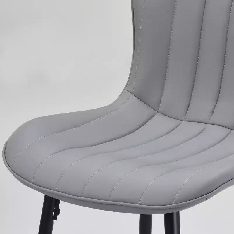 MAYEERTY Tabourets de bar de comptoir en similicuir gris (lot de 2), design moderne pour îlots de cuisine et salles à manger