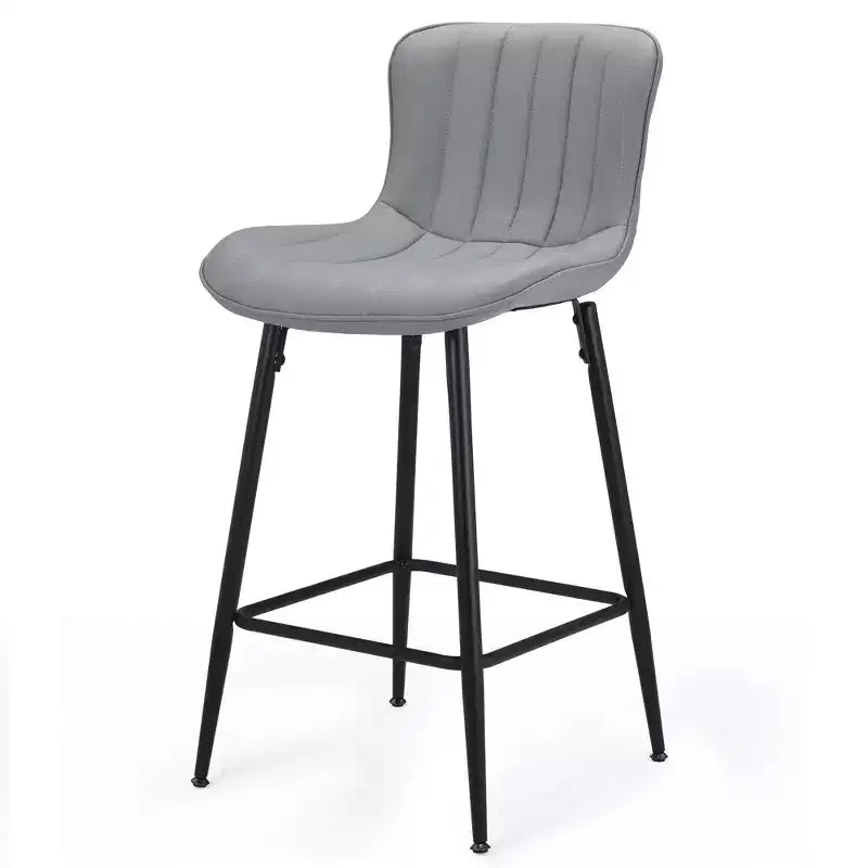 MAYEERTY Tabourets de bar de comptoir en similicuir gris (lot de 2), design moderne pour îlots de cuisine et salles à manger