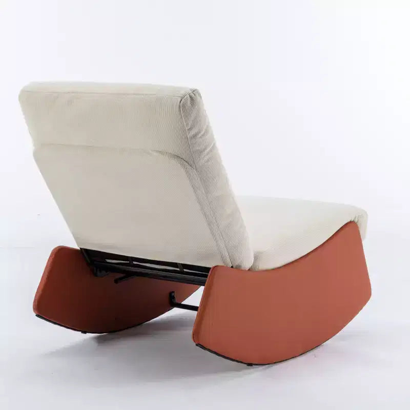 MAYEERTY Fauteuil inclinable à bascule moderne - Rembourrage doux, Repose-pieds, Fauteuil capitonné, Utilisation intérieure, Orange