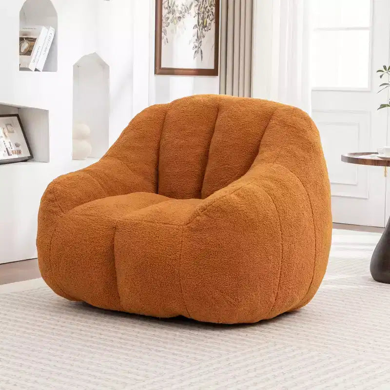 MAYEERTY Fauteuil inclinable à bascule moderne - Rembourrage doux, Repose-pieds, Fauteuil capitonné, Utilisation intérieure, Orange