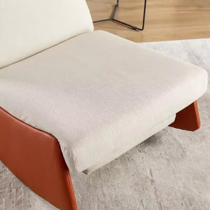 MAYEERTY Fauteuil inclinable à bascule moderne - Rembourrage doux, Repose-pieds, Fauteuil capitonné, Utilisation intérieure, Orange