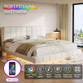 Christopher Knight Home Florentino Modern Upholstered Floating Bed with LED Lights