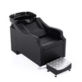 Karl Home Black Salon Shampoo Bowl and Chair Backwash Unit with Extra Large Ceramic Bowl