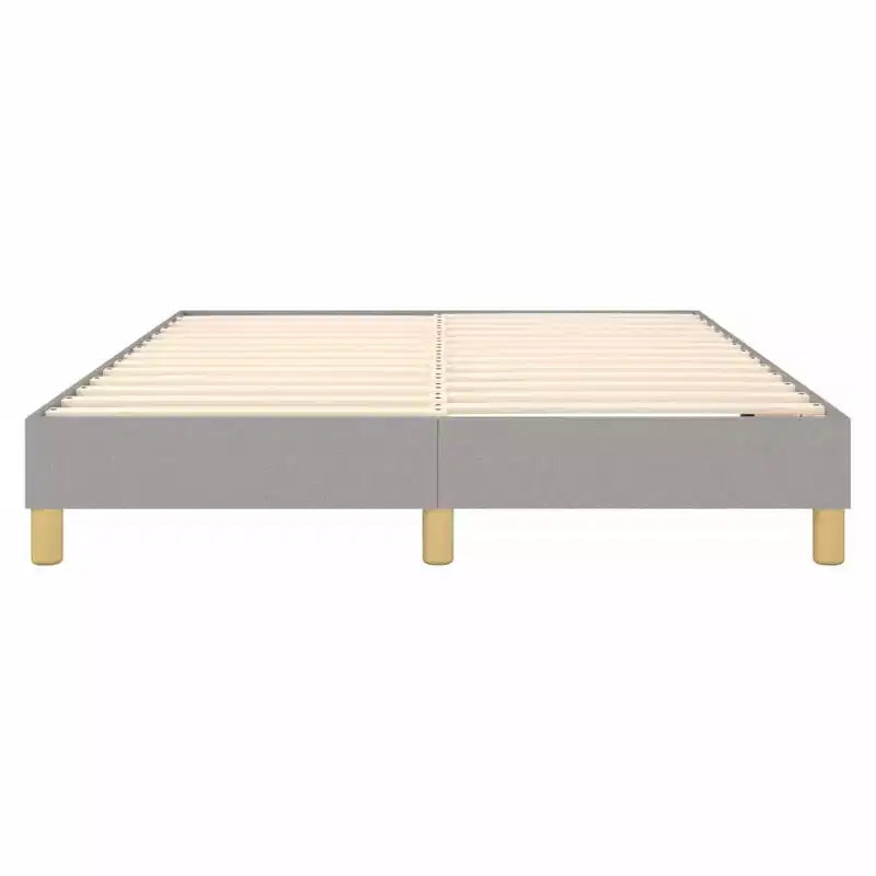 vidaXL Cadre de lit sommier tapissier pleine taille en tissu – Design moderne et surélevé gris clair, s'adapte confortablement à un matelas de 137 x 190 cm