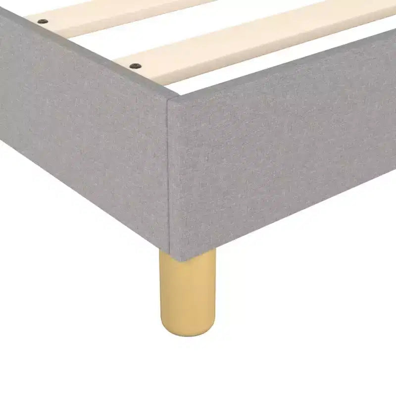 vidaXL Cadre de lit sommier tapissier pleine taille en tissu – Design moderne et surélevé gris clair, s'adapte confortablement à un matelas de 137 x 190 cm