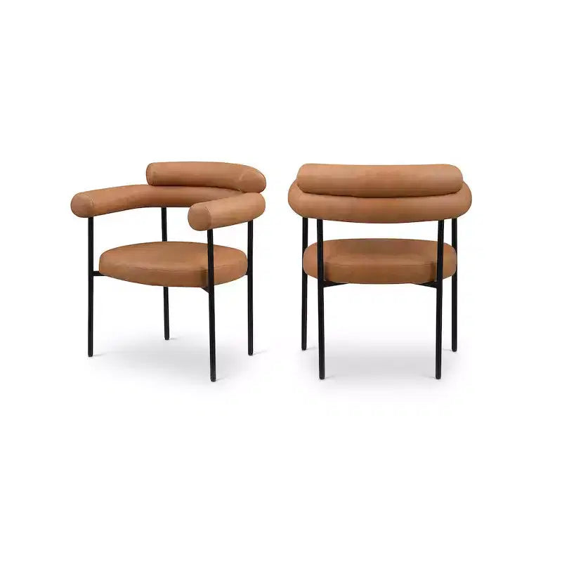 Meridian Furniture, Chaise de salle à manger Blake en cuir végétalien, Lot de 2