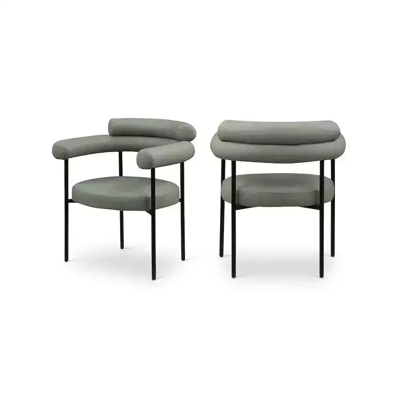 Meridian Furniture, Chaise de salle à manger Blake en cuir végétalien, Lot de 2