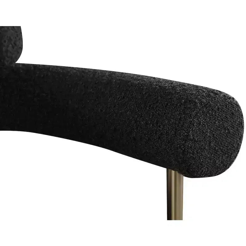 Meridian Furniture, Chaises de salle à manger Blake en cuir végétalien cognac / tissu bouclé, lot de 2