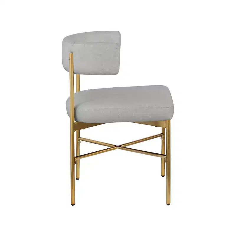 Meridian Furniture, Chaises de salle à manger Rivage en tissu texturé lin durable, lot de 2