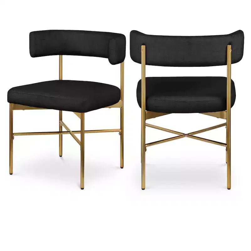 Meridian Furniture,Rivage Durable Linen Textured Fabric Dining Chair, Set of 2