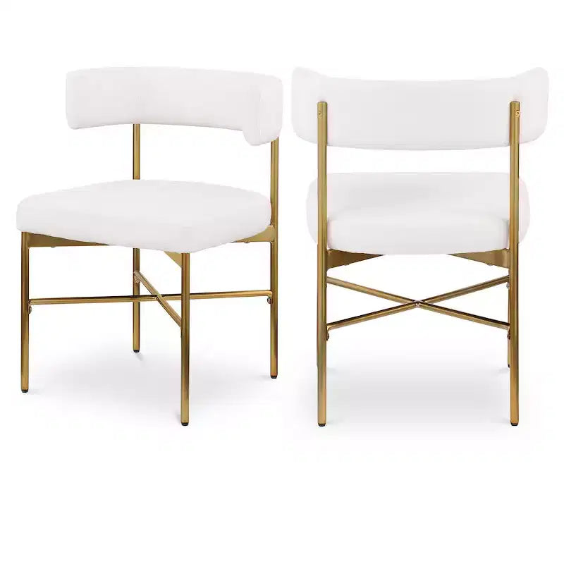 Meridian Furniture, Chaises de salle à manger Rivage en tissu texturé lin durable, lot de 2