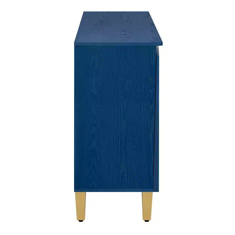 Buffet/Bahut en bois vieilli Whisen avec portes bicolores et étagères réglables