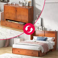 Mjkone Murphy Bed Cabinet Queen Size with Mattress, Chest Bed with USB Charging Station,Drawers