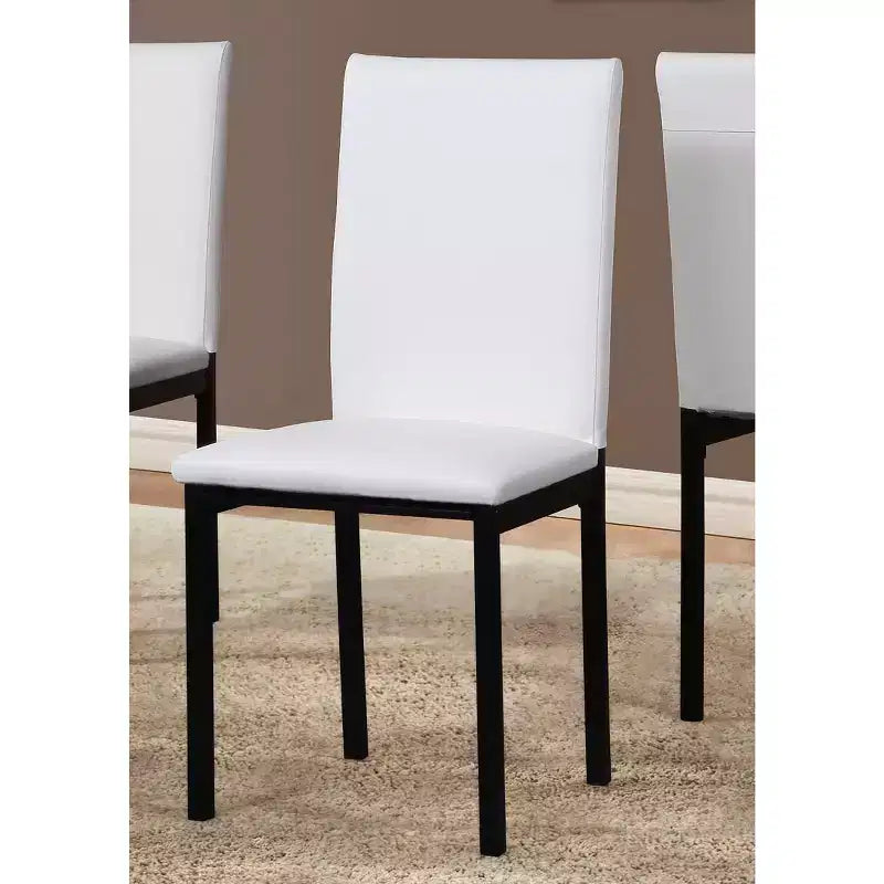 Okak – Lot de 4 chaises de salle à manger modernes, cadre en métal sans accoudoirs et assises en similicuir, chaises d'appoint rembourrées pour cuisine et salle à manger