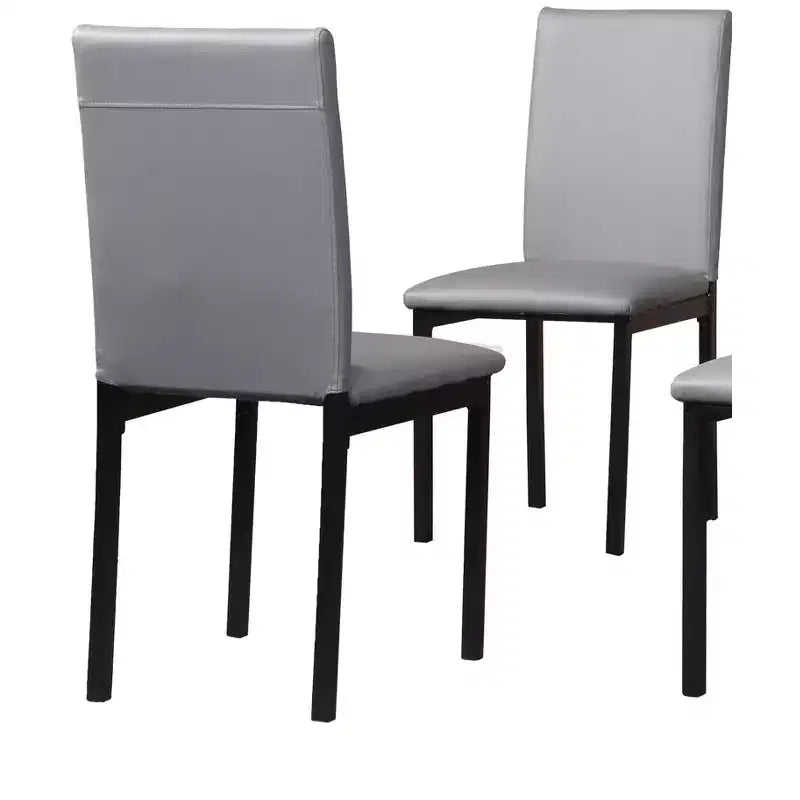 Okak – Lot de 4 chaises de salle à manger modernes, cadre en métal sans accoudoirs et assises en similicuir, chaises d'appoint rembourrées pour cuisine et salle à manger