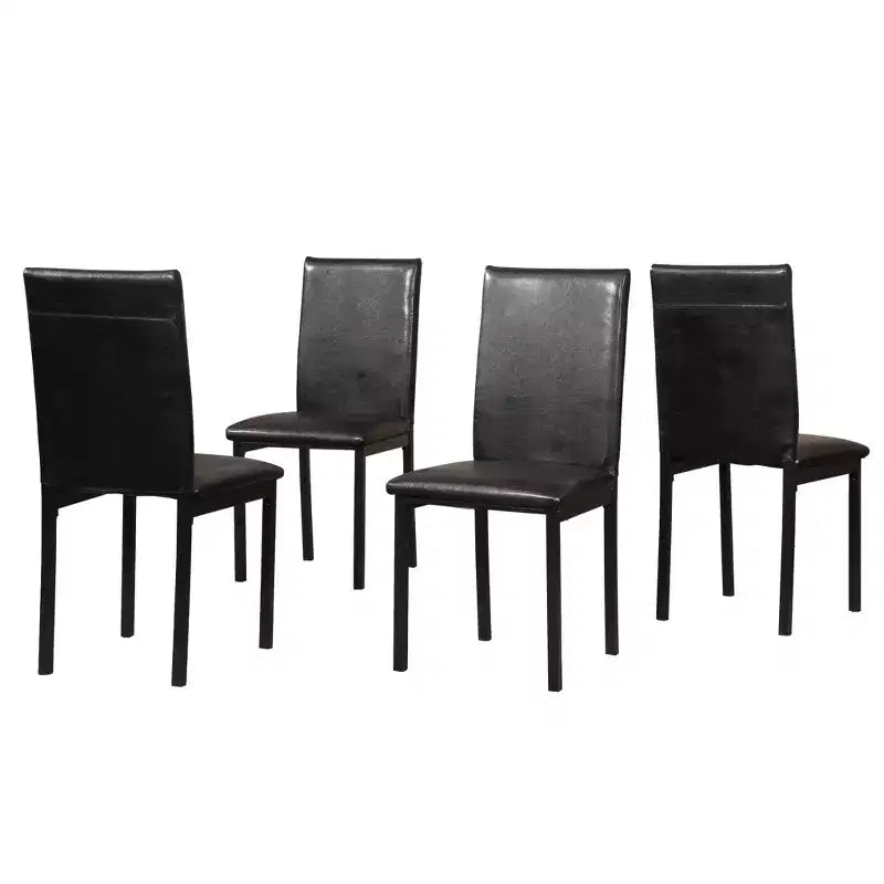 Okak – Lot de 4 chaises de salle à manger modernes, cadre en métal sans accoudoirs et assises en similicuir, chaises d'appoint rembourrées pour cuisine et salle à manger