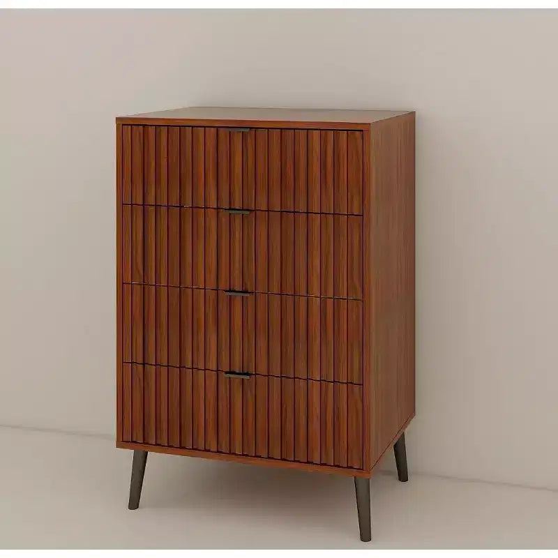 Commode à 6 tiroirs Okak avec poignées dorées et pieds en acier, grands tiroirs spacieux, meuble de rangement élégant pour l'organisation de la maison