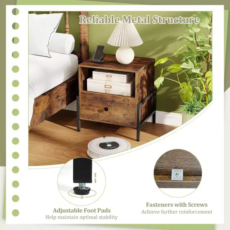 Costway Lot de 1/2 tables de chevet avec station de charge, table de nuit avec étagère de rangement, table d'appoint