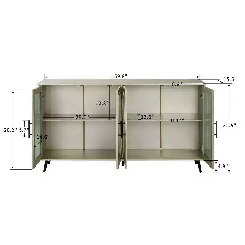 Meuble TV multifonction en bois avec armoire de rangement et étagères réglables - Console idéale pour le salon et la chambre