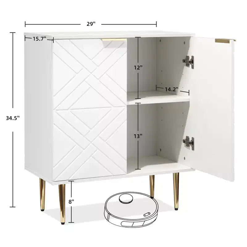 Ensemble de Meubles de Salle à Manger avec 2 Buffets Blancs, Construction Durable, Rangement Spacieux, Design Élégant, Montage Facile
