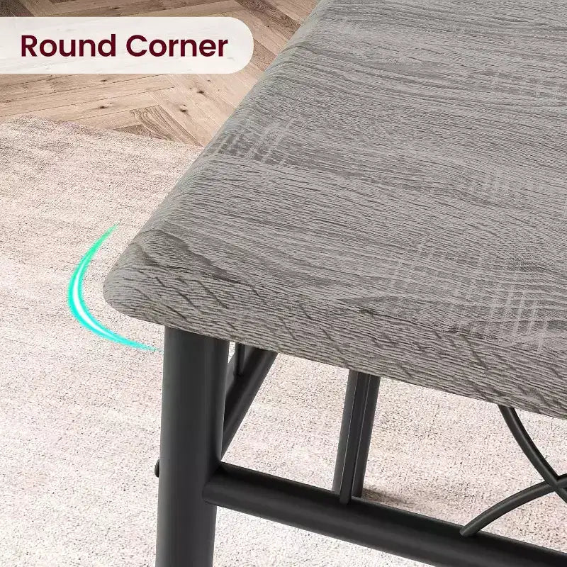 Ensemble de salle à manger compact 3 pièces pour 2 personnes, table de cuisine carrée avec chaises rembourrées, ensemble dînette peu encombrant pour petites cuisines et appartements