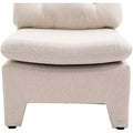 Acekool Linen-Upholstered Deep Seat Chair - No Armrests, White (One Size)