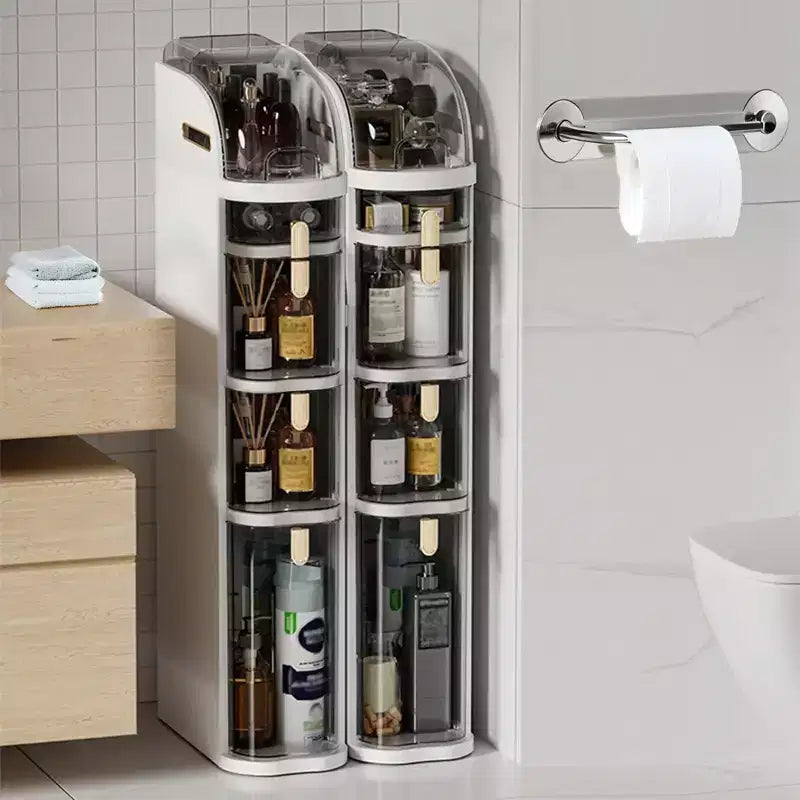 Plastic Storage Cabinet - 18Cm Narrow Size, Drawer Style, Multi-Layer, Space-Saving, Kitchen and Bathroom Storage Organizer