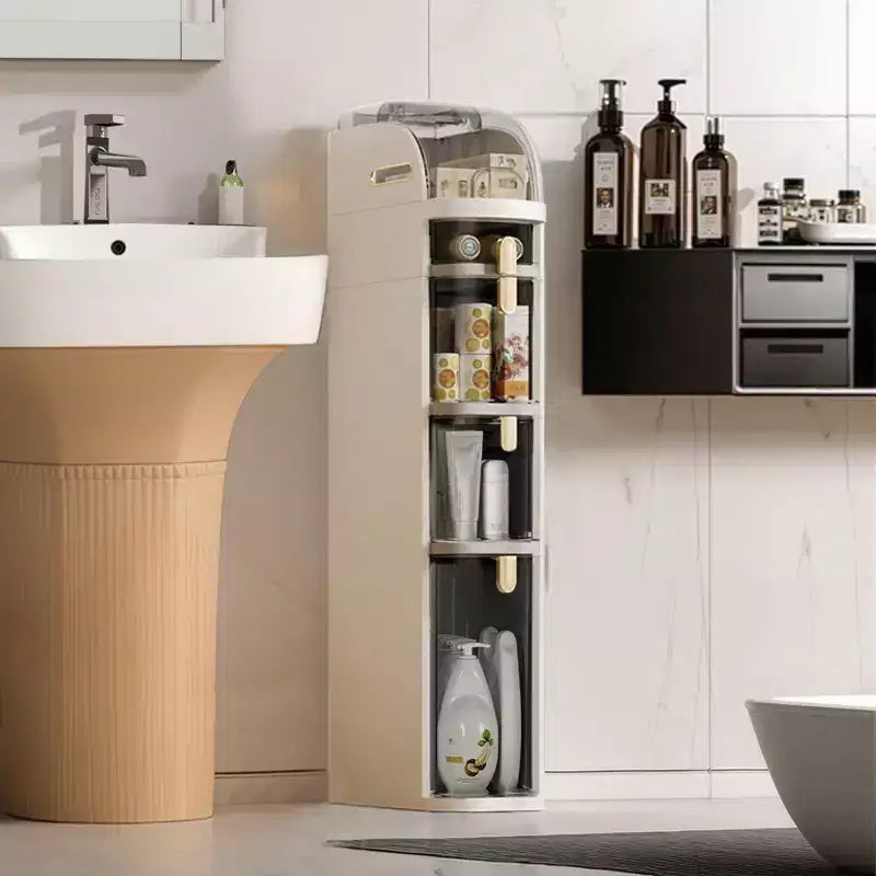 Meuble de rangement en plastique - Taille étroite de 18 cm, style tiroir, multicouche, gain de place, organisateur de rangement pour cuisine et salle de bain