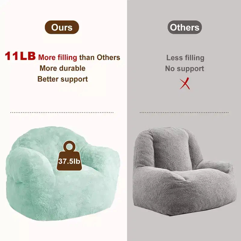 GustoWave Grand Pouf Poire pour Chambre et Salon, Vert Clair