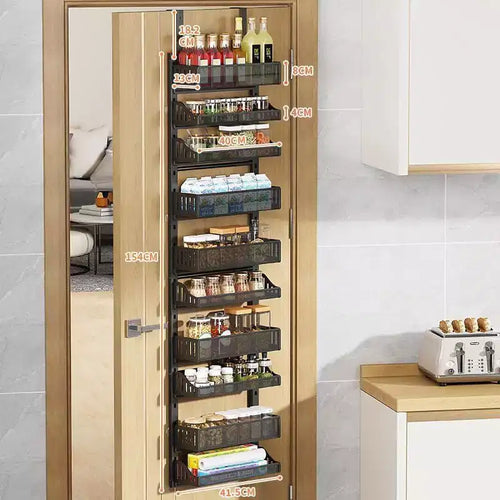 Organisateur de porte à 10 niveaux, étagère suspendue réglable pour garde-manger/salle de bain, rangement métallique peu encombrant