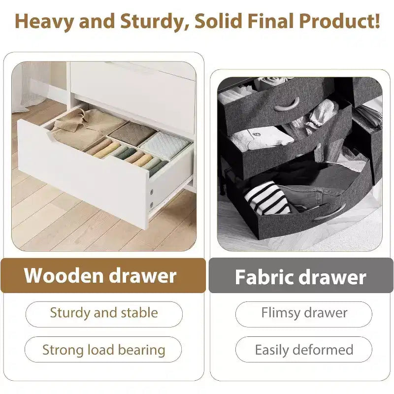 Commode verticale à 4 tiroirs, Meuble de rangement autoportant de 105 cm de haut avec pieds détachables, Armoire en bois pour chambre, salon, couloir et entrée