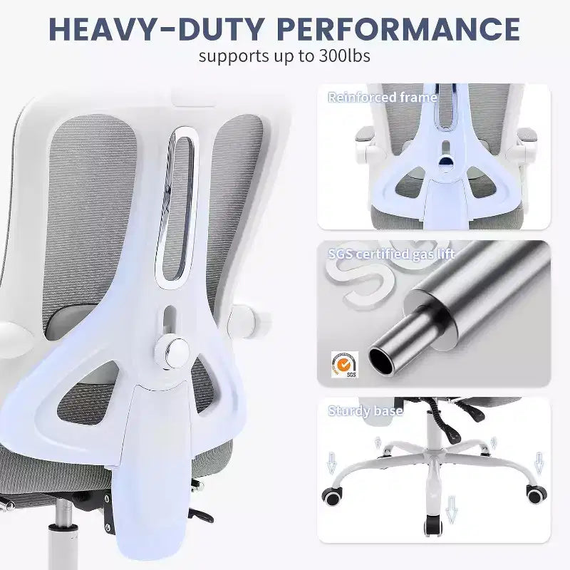 Chaise de bureau Acekool en maille avec repose-pieds, chaise de bureau ergonomique avec support lombaire, chaise d'ordinateur de direction réglable avec roulettes (plusieurs couleurs)