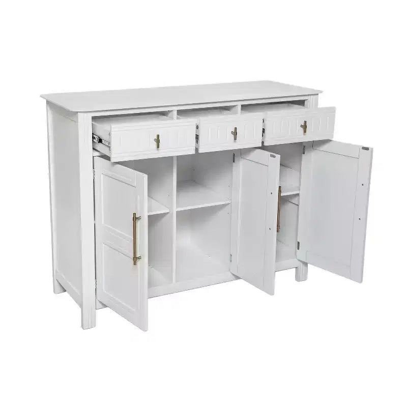 Christopher Knight Home Chasca Armoire de rangement moderne en bois d'acacia 48 po avec 3 portes, 3 tiroirs et étagères réglables
