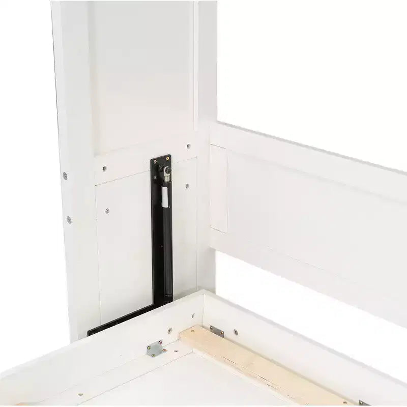 Lit escamotable pleine grandeur minimaliste Whisen avec 2 tiroirs - Beige