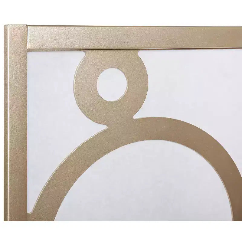 MAYEERTY Paravent à 4 panneaux motif cercle doré pour maison et bureau