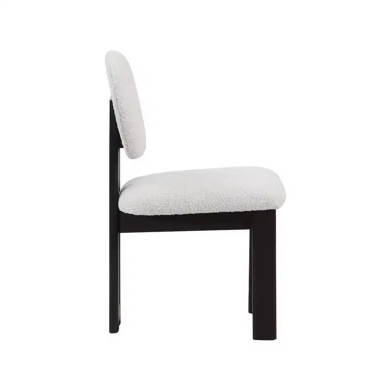 Meridian Furniture, Chaises de salle à manger en tissu bouclé Napa, Lot de 2