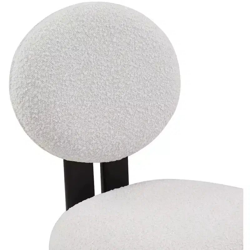 Meridian Furniture, Chaises de salle à manger en tissu bouclé Napa, Lot de 2