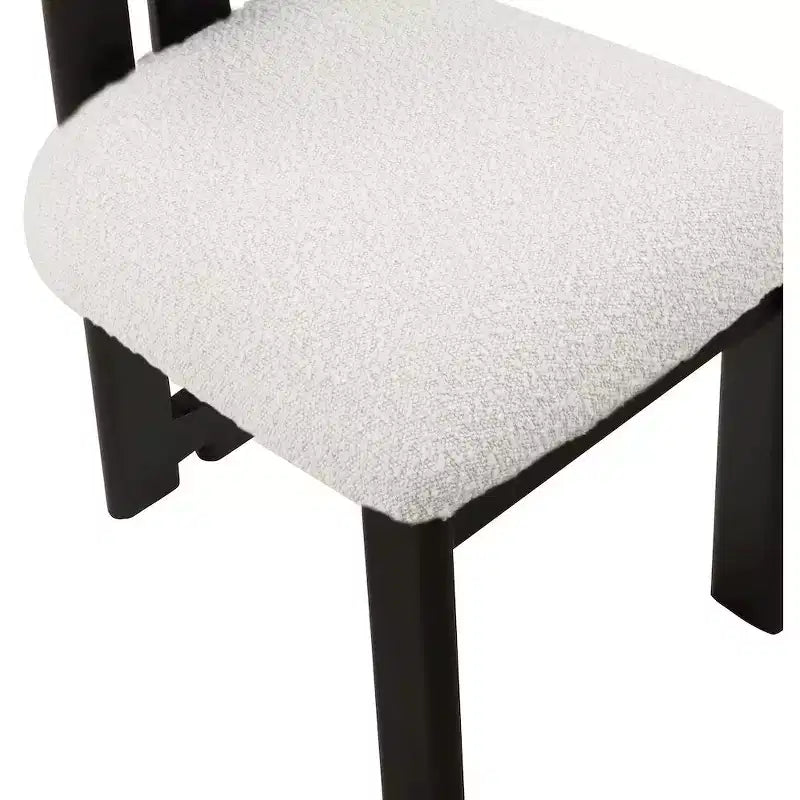 Meridian Furniture, Chaises de salle à manger en tissu bouclé Napa, Lot de 2